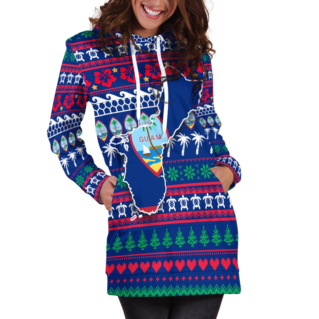 Guam Christmas Hoodie Dress - Ugly Christmas LT12 - Wonder Print Shop