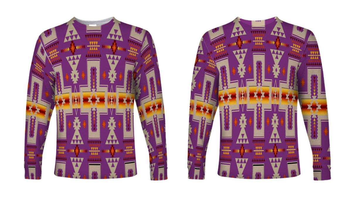 Light Purple Design Native American Long Sleeve LT10 - Wonder Print Shop