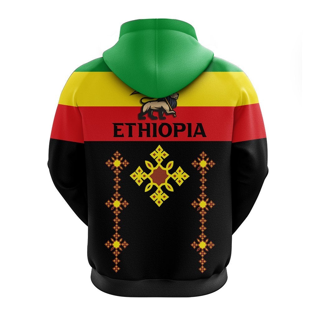 Ethiopia Cross With Flag Hoodie LT12 - Wonder Print Shop