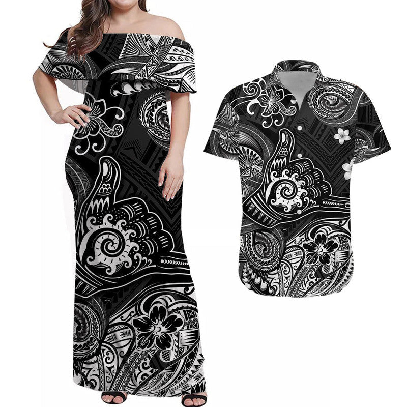 Hawaii Shaka Polynesian Matching Hawaiian Outfits For Couples Unique Style - Black LT8 - Wonder Print Shop