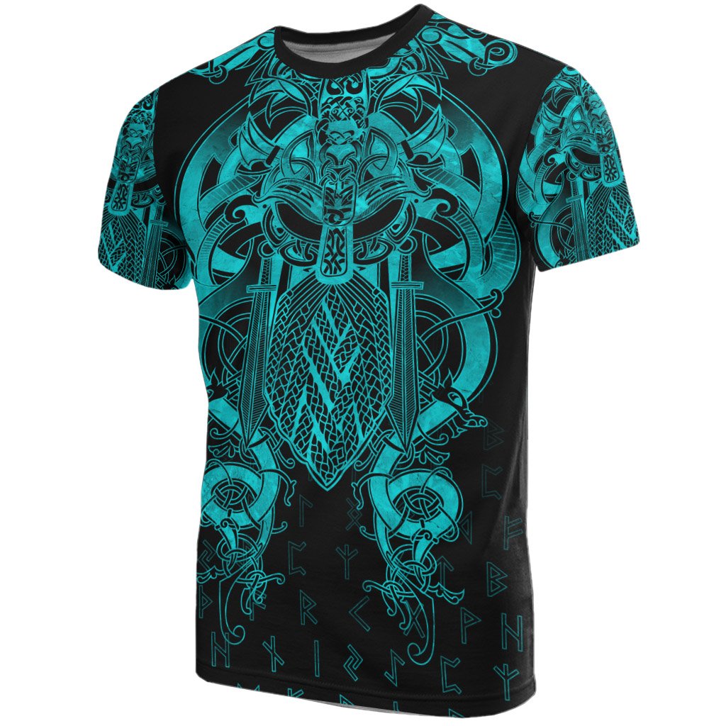Viking Fenrir and Tyr Tattoo T Shirt Blue Version RLT12 - Wonder Print Shop