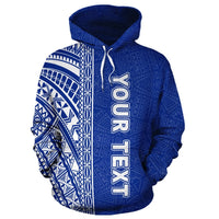 Custom Polynesian Hoodie - Blue Poly Line - Wonder Print Shop