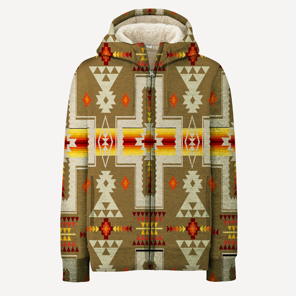 Light Brown Tribe Design Native American 3D Fleece Hoodie LT10 - Wonder Print Shop