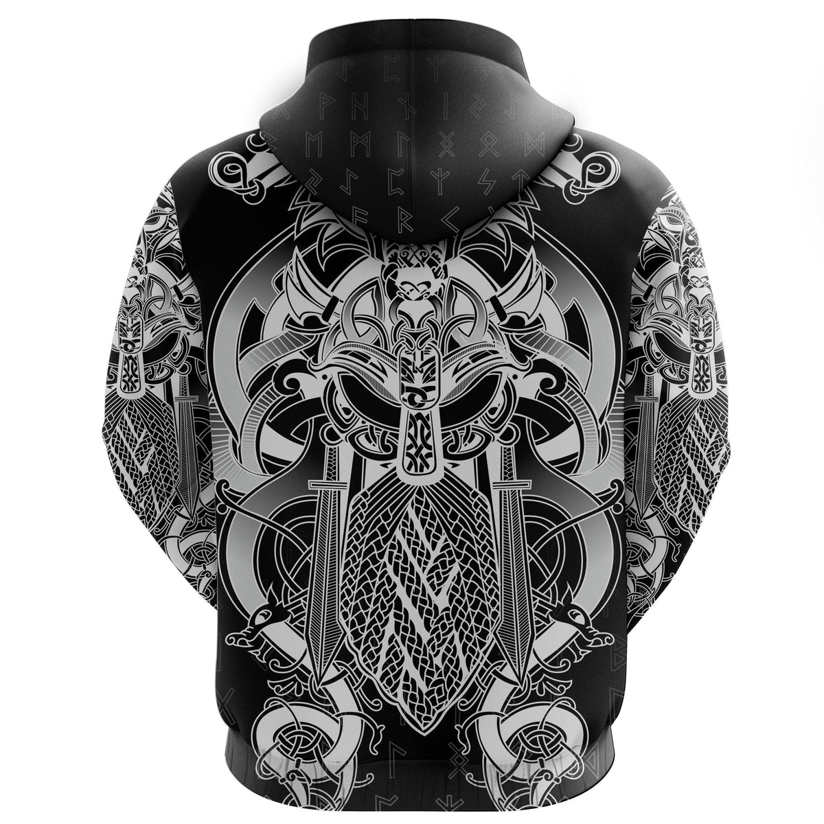 Viking Fenrir and Tyr Tattoo Zip Hoodie RLT12 - Wonder Print Shop