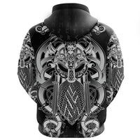Viking Fenrir and Tyr Tattoo Zip Hoodie RLT12 - Wonder Print Shop