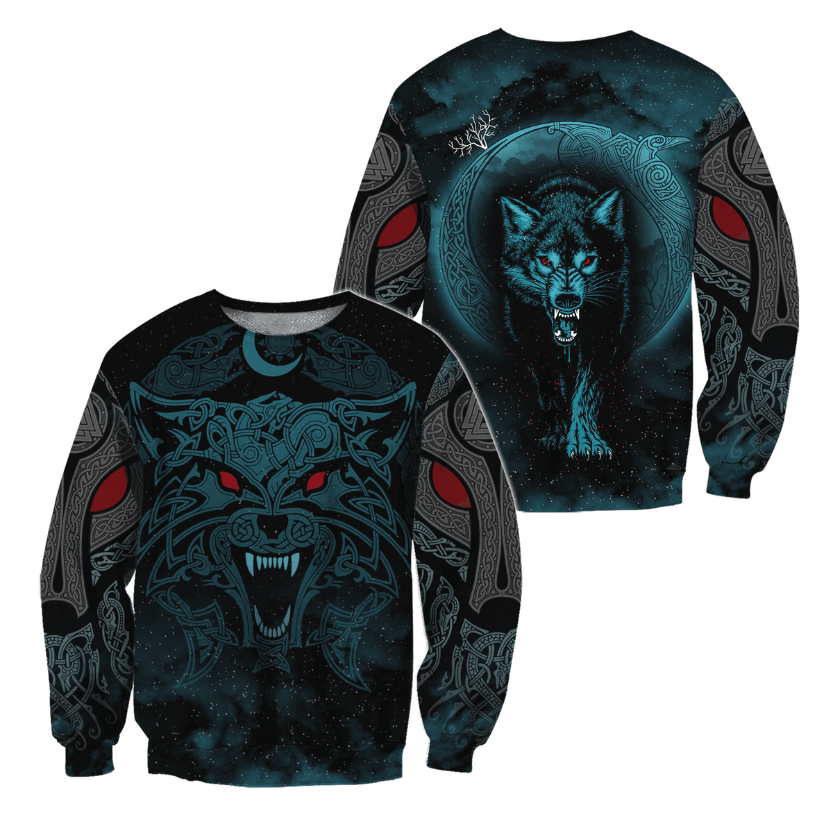 Viking Clothing Wolf Viking 3D Sweatshirt RLT12 - Wonder Print Shop