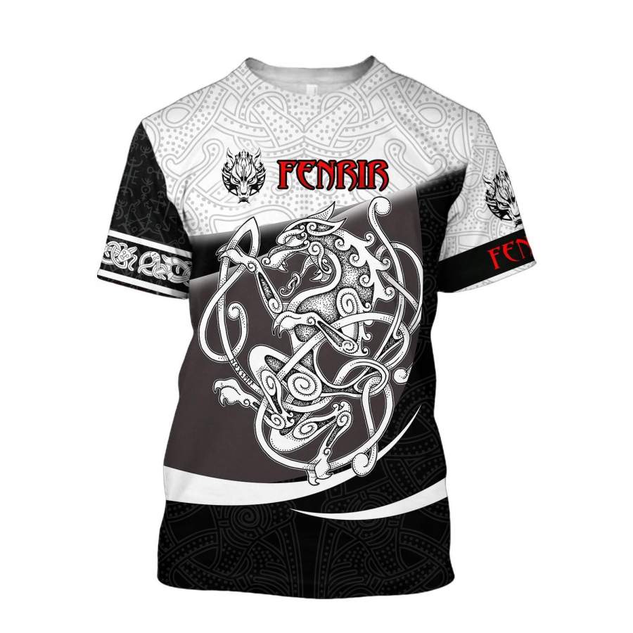 Viking Clothing Fenrir Ii Viking Tattoo 3D T Shirt RLT12 - Wonder Print Shop