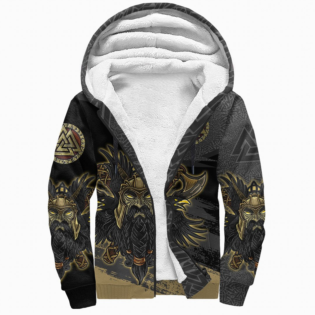 Viking Odin Sherpa Hoodie Valknut, The Symbol Of Odin RLT12 - Wonder Print Shop