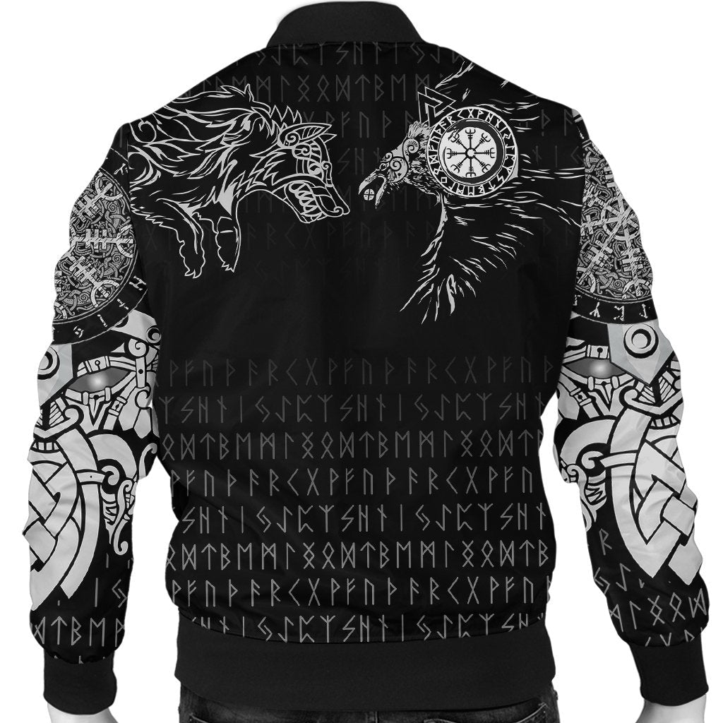 Viking Bomber Jacket Raven and Wolf Special Tattoo RLT12 - Wonder Print Shop