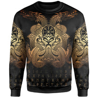 Viking Sweatshirt Vegvisir Mjolnir and Dragon Norse Tattoo RLT12 - Wonder Print Shop