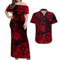 Hawaii Shaka Polynesian Matching Hawaiian Outfits For Couples Unique Style - Red LT8 - Wonder Print Shop