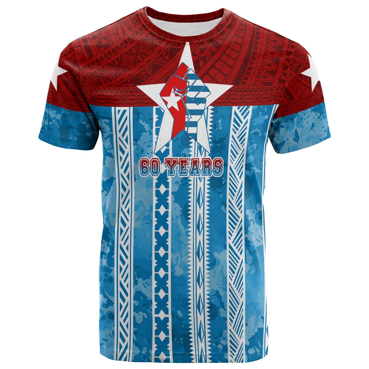 West Papua 60 Years OPM Morning Star with Polynesian Pattern T Shirt - Wonder Print Shop