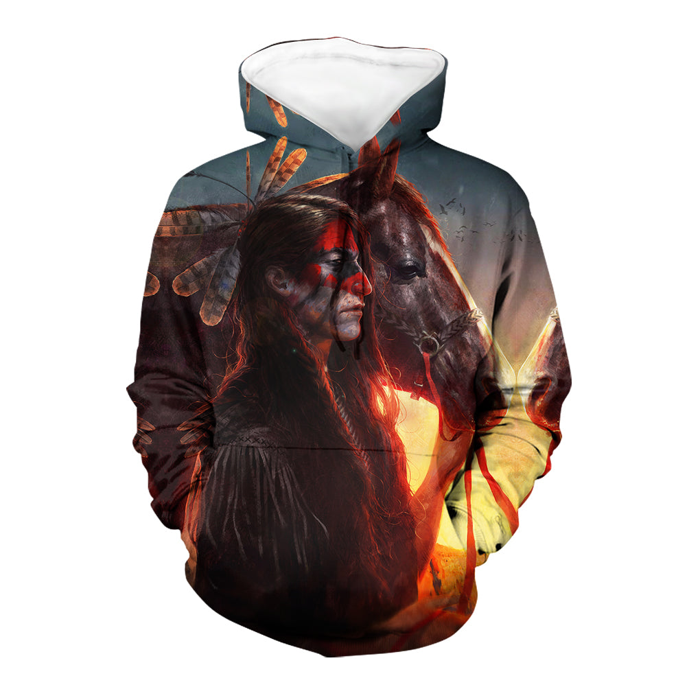 Native American Chief and Horse 3D Hoodie LT10 - Wonder Print Shop
