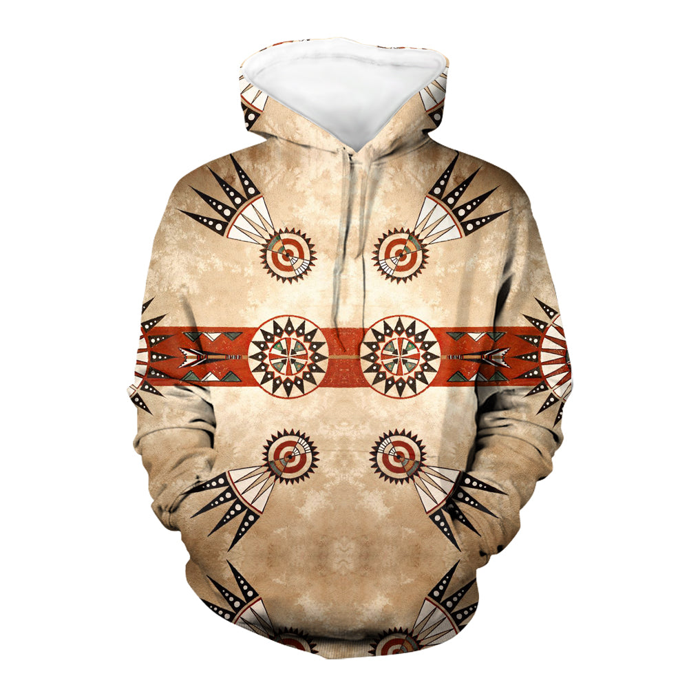 Native American Drum Head Pattern 3D Hoodie LT10 - Wonder Print Shop