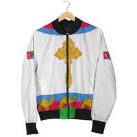 Eritrea Bomber Jacket Cross Flag Camel White LT13 - Wonder Print Shop