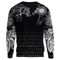 Viking Sweatshirt - Raven and Wolf Special Tattoo RLT12 - Wonder Print Shop