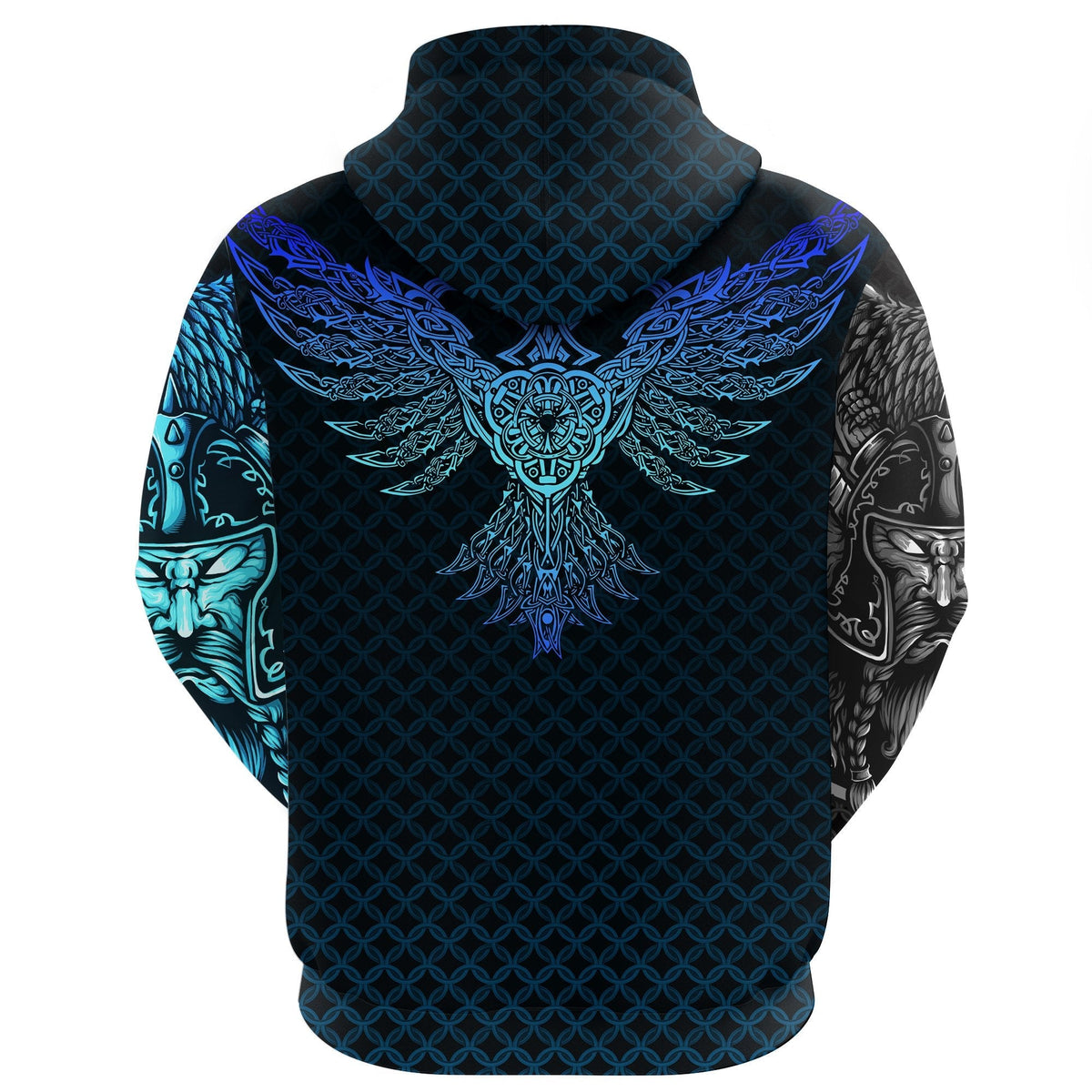 Viking Hoodie Ravens Of Midgard Blue RLT12 - Wonder Print Shop