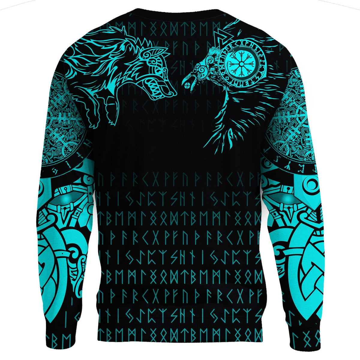 Viking Sweatshirt - Raven and Wolf Special Tattoo RLT12 - Wonder Print Shop