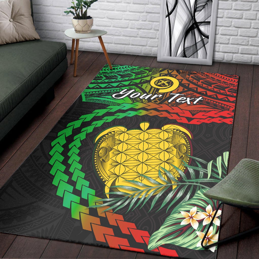 (Custom Personalised) Vanuatu Heart Polynesian Area Rug Turtle Sand Drawings LT13 - Wonder Print Shop