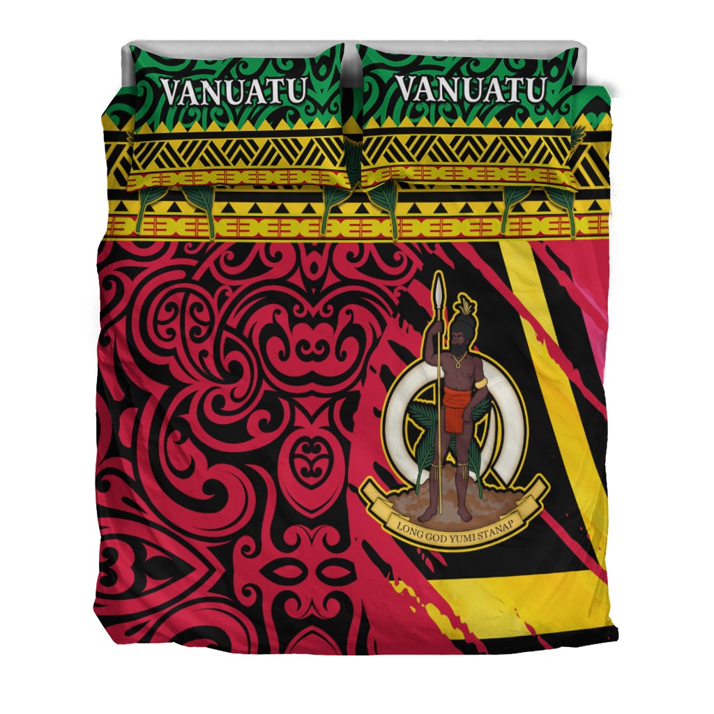 Vanuatu Dreamy Bedding Set Coat Of Arms and Pattern LT13 - Wonder Print Shop