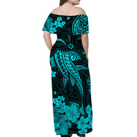 Hawaii Matching Hawaiian Shirt And Dress Polynesia Turquoise Shark LT13 - Wonder Print Shop