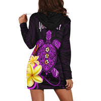 (Custom Personalised) Hawaii Turtle Hoodie Dress Hawaiian Flowers Version Purple Elegant LT13 - Wonder Print Shop