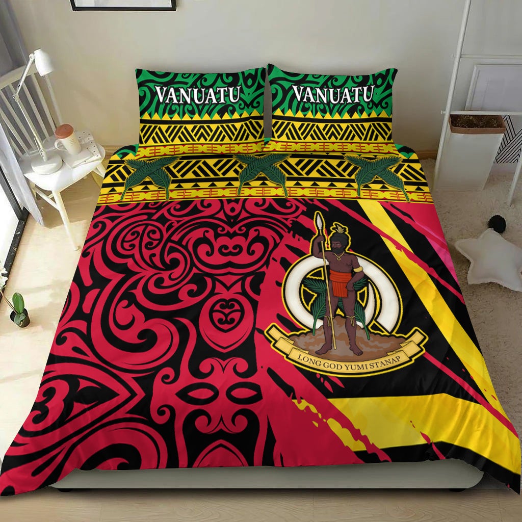 Vanuatu Dreamy Bedding Set Coat Of Arms and Pattern LT13 - Wonder Print Shop