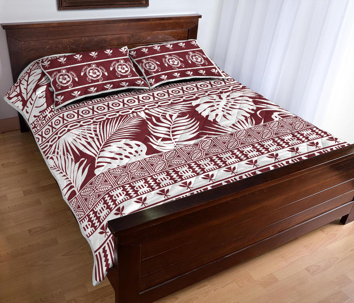 Hawaii Quilt Bed Set Pattern Version Unique Red LT13 - Wonder Print Shop