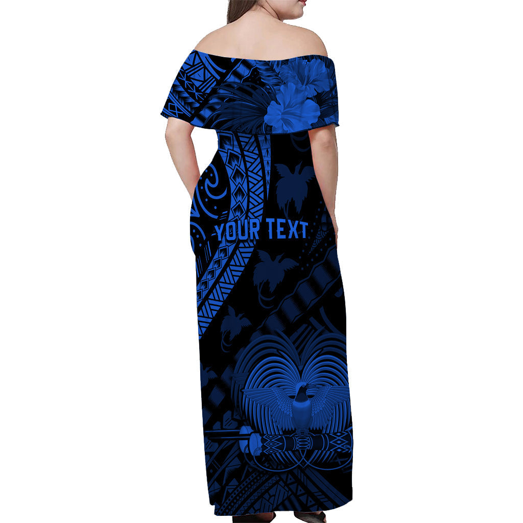 custom-personalised-papua-new-guinea-off-shoulder-long-dress-raggiana-birds-of-paradise-blue