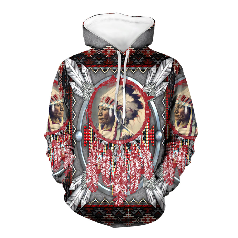 Chief Chief Red Dream Catcher Native American 3D Hoodie LT10 - Wonder Print Shop
