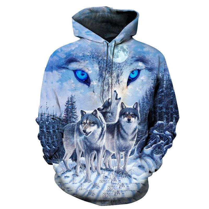 Blue Wolf Native American All Over Hoodie LT10 - Wonder Print Shop