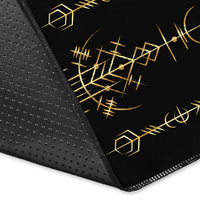 Viking Helm of Awe Gold Art Area Rug LT12 - Wonder Print Shop