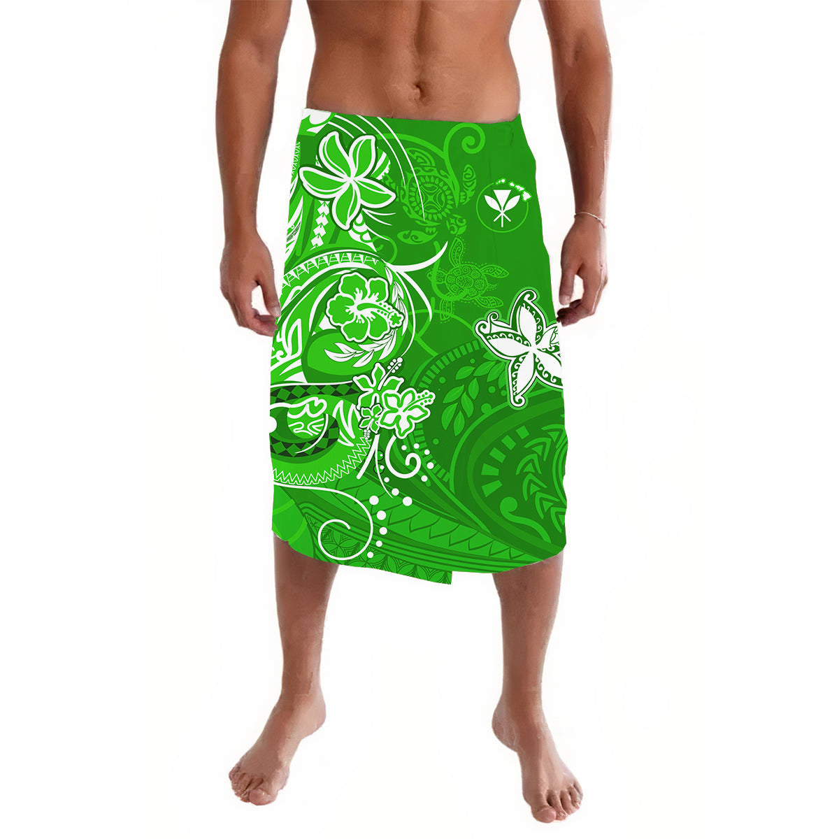 Hawaii Lavalava Polynesia Green Sea Turtle Honu and Map LT13 - Wonder Print Shop