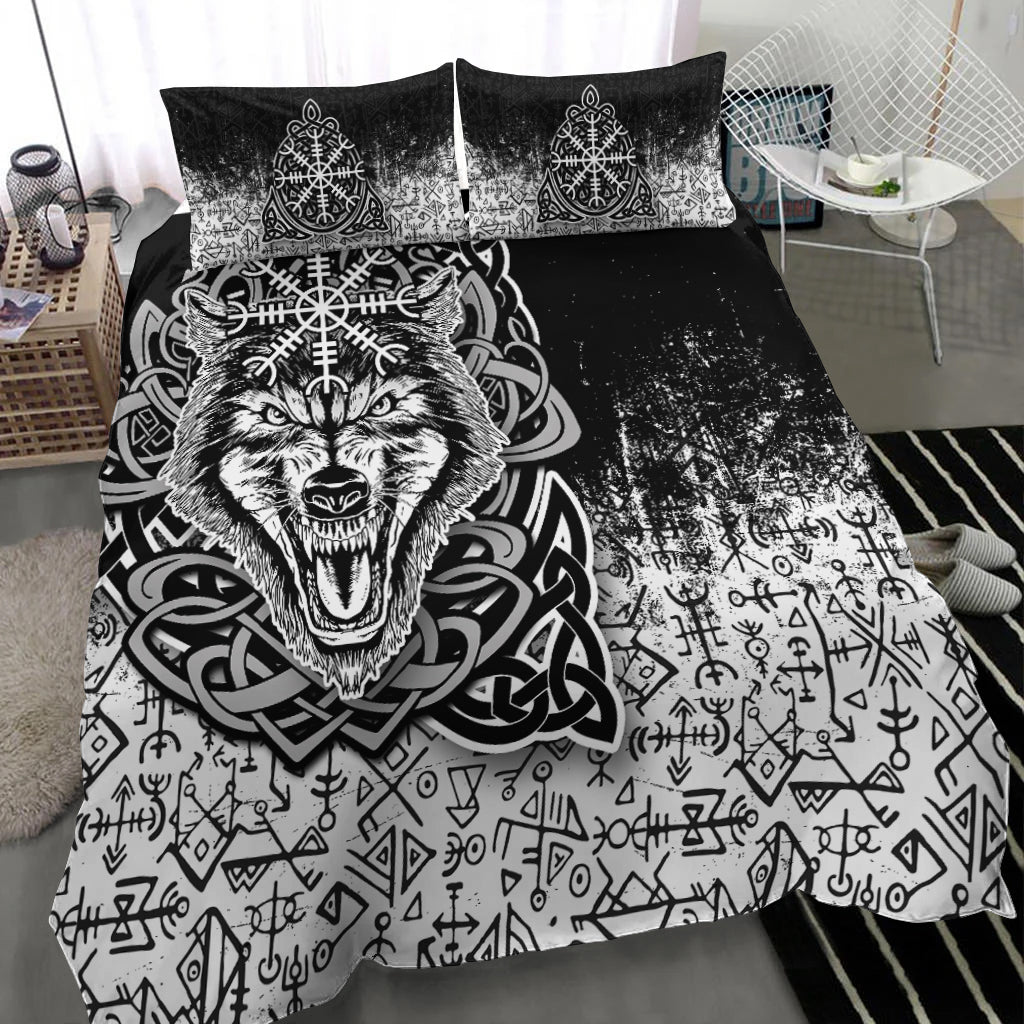 Viking Wolf With Vegvisir Art Bedding Set LT12 - Wonder Print Shop