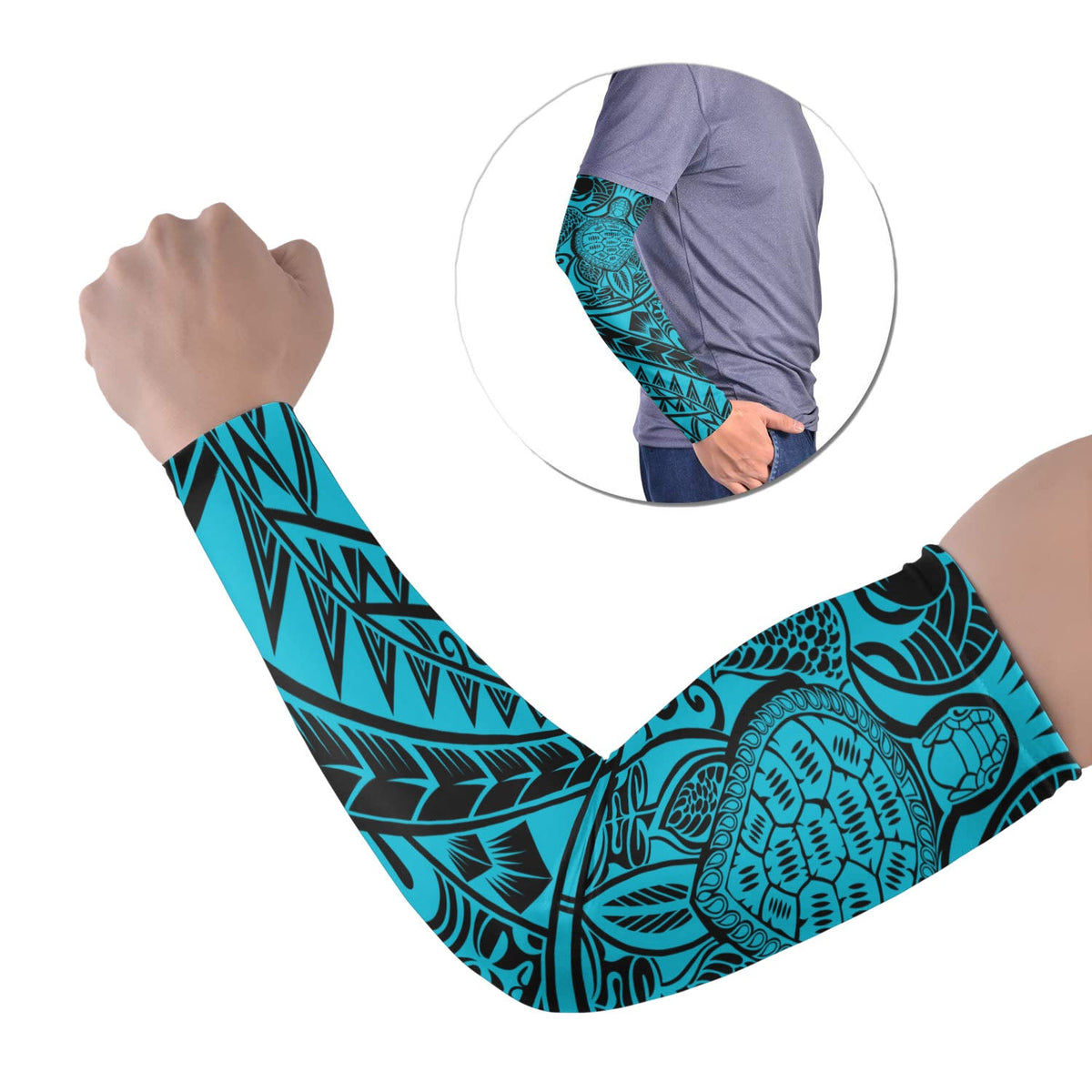 polynesian-tribal-tattoo-arm-sleeve-43-set-of-two-colorful-no12