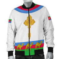 Eritrea Bomber Jacket Cross Flag Camel White LT13 - Wonder Print Shop