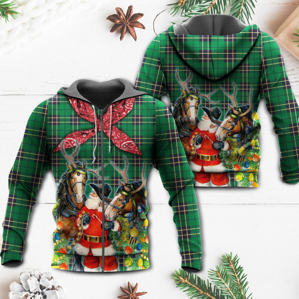 Christmas Santa Cowboy Christmas Green Style Hoodie - Wonder Print Shop