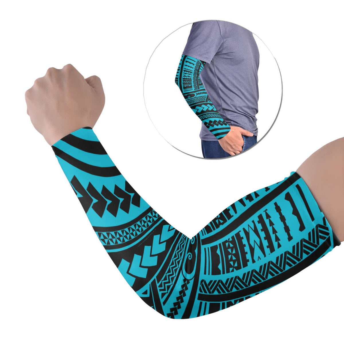 polynesian-tribal-tattoo-arm-sleeve-43-set-of-two-colorful-no35