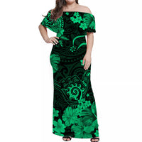 hawaii-off-shoulder-long-dress-polynesia-green-cool-shaka-sign