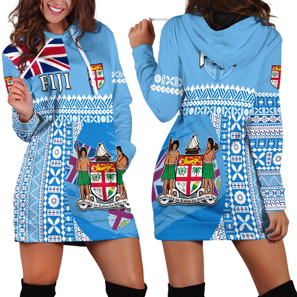 Fiji Dreamy Hoodie Dress Tapa Pattern LT13 - Wonder Print Shop