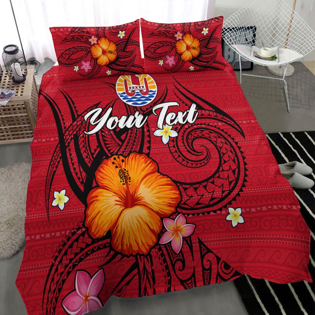(Custom Personalised) Tahiti Maohi Bedding Set - Hibiscus With Tribal LT12 - Wonder Print Shop