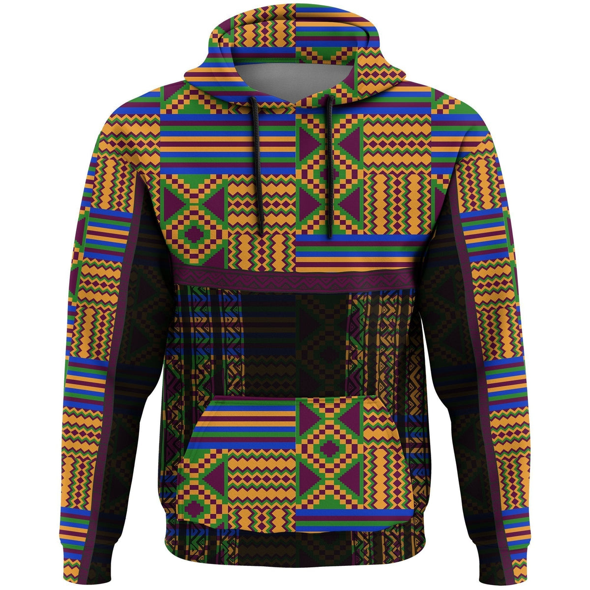 African Hoodie Adofowaa Awaamu Kente Pullover - Wonder Print Shop