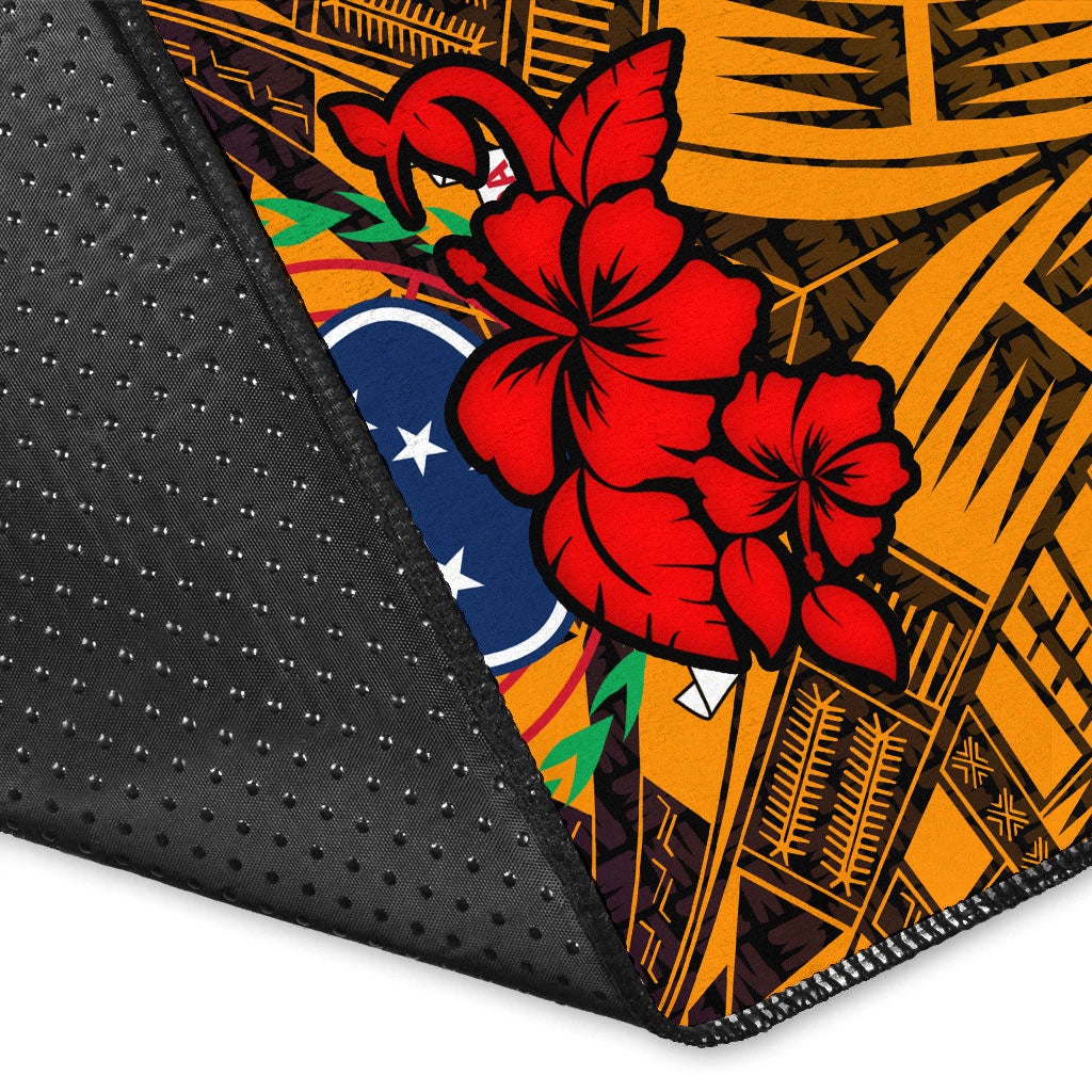 Samoa Area Rug Hibiscus With Tribal LT12 - Wonder Print Shop