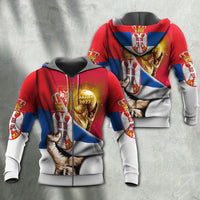 Football 2022 Serbia Hoodie Will Be The Champion Flag Vintage - Wonder Print Shop