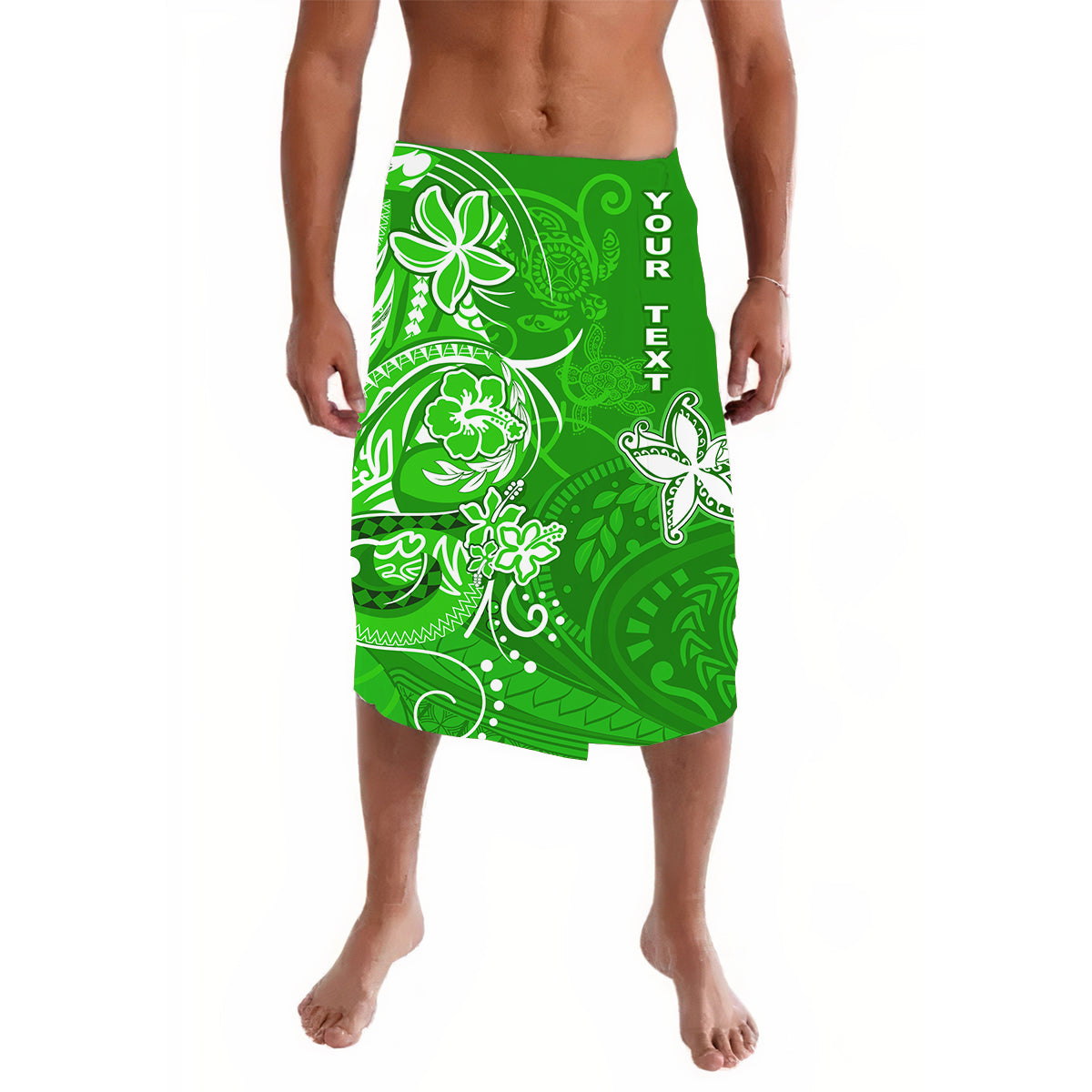 Custom Personalised Lavalava Polynesia Green Sea Turtle Honu and Map LT13 - Wonder Print Shop