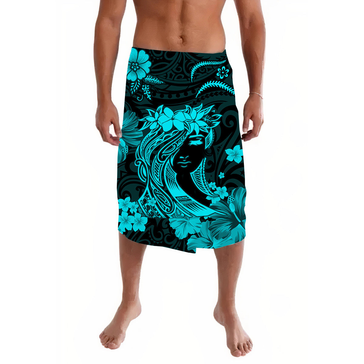 Hawaii Lavalava Polynesia Turquoise Attractive Hula Girl LT13 - Wonder Print Shop