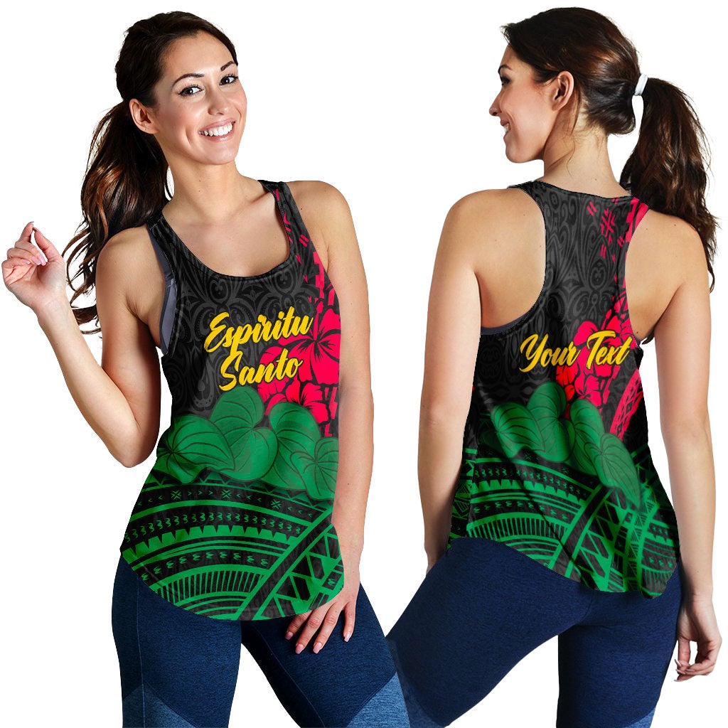(Custom Personalised) Vanuatu Espiritu Santo Women Tank Top - Kava With Hibiscus LT12 - Wonder Print Shop