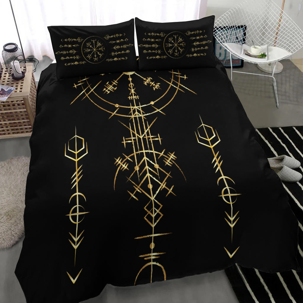 Viking Helm of Awe Gold Art Bedding Set LT12 - Wonder Print Shop