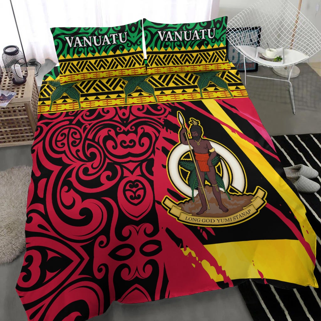 Vanuatu Dreamy Bedding Set Coat Of Arms and Pattern LT13 - Wonder Print Shop
