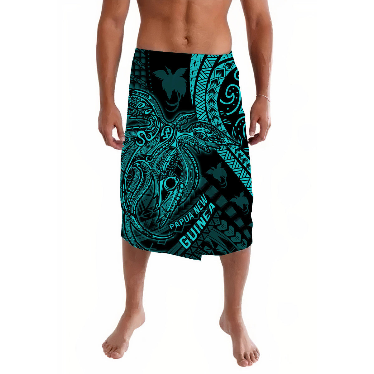 Custom Personalised Papua New Guinea Lavalava Raggiana Birds Of Paradise Turquoise LT13 - Wonder Print Shop